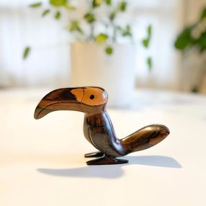 Vintage MCM Teak Toucan Bird